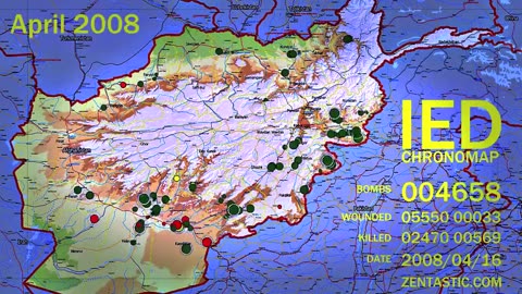 Bombs going off in Afghanistan between 2014-2009