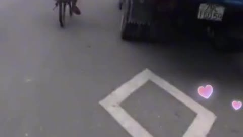 Country boy riding a bicycle in Vietnam