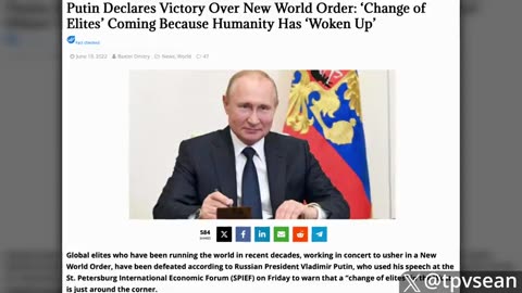 PUTIN DECLARES 'GLOBALIST TERRORIST' PEDOPHILE KLAUS SCHWAB IS A 'LEGITIMATE MILITARY TARGET'!