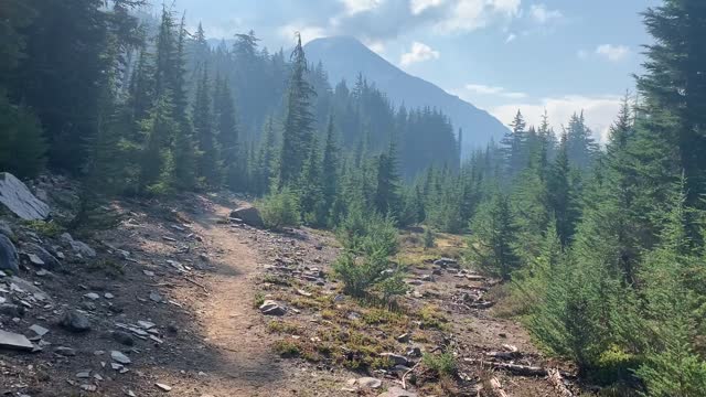 Central Oregon - Three Sisters Wilderness - Clouds over Volcano gives "Just Erupted" Look