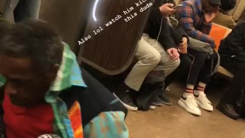 Im very confused man dancing front flip on train