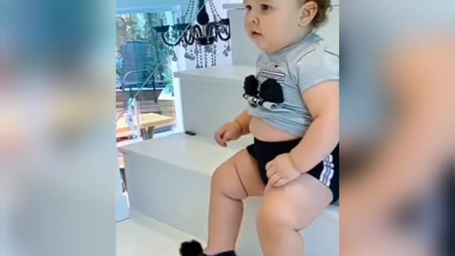 Funny cute baby