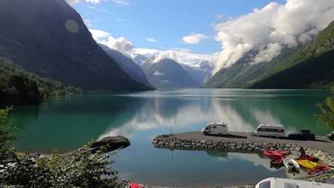 family vacation travel holiday trip in motorhome caravan car vacation beautiful nature