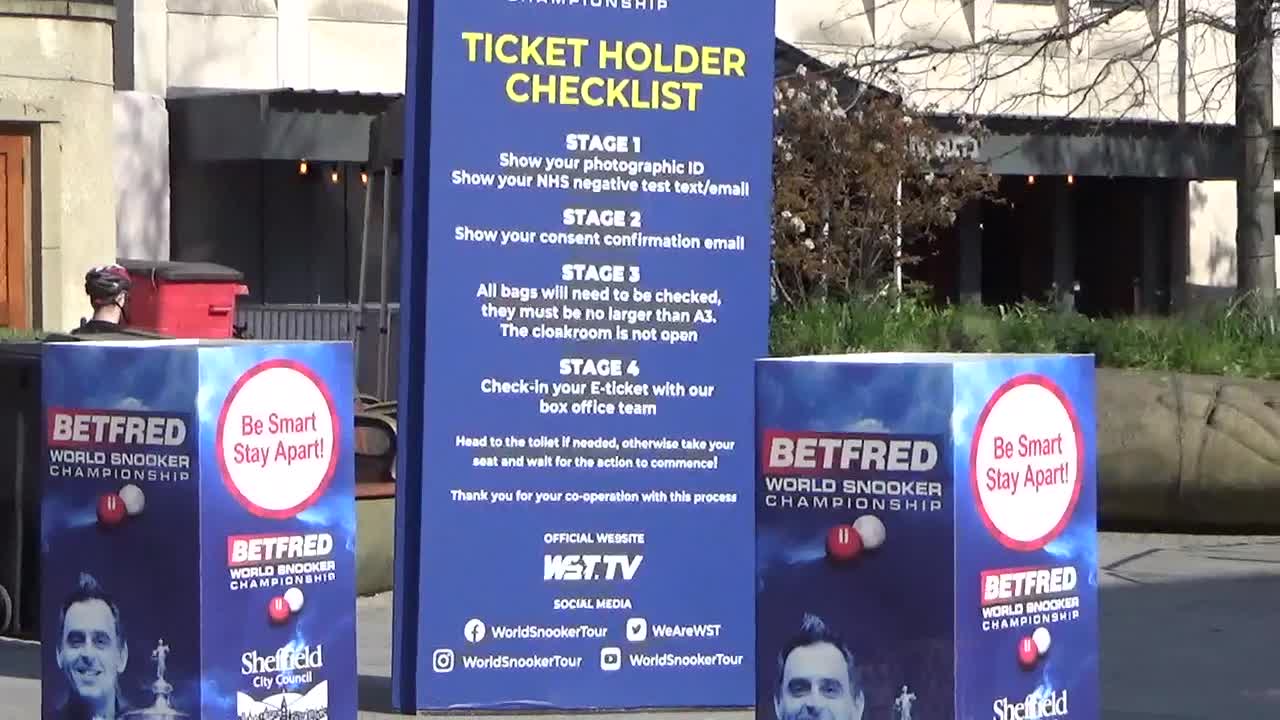 Outside world snooker Championships Sheffield today