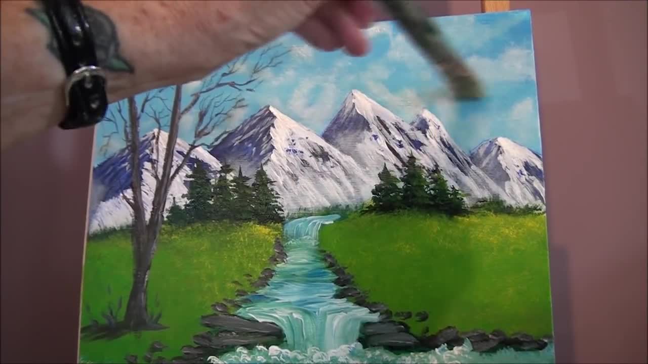 Secret to Easy Fluffy Clouds with Acrylic Paint for Beginners Step by Step