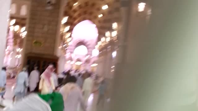 Al Madinah Al Munawwarah Mosque from the inside. A masterpiece of Islamic heritage