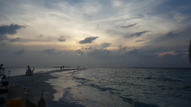 Nice Time Lapse People Enjoying Their Day On A Beach Sandbank