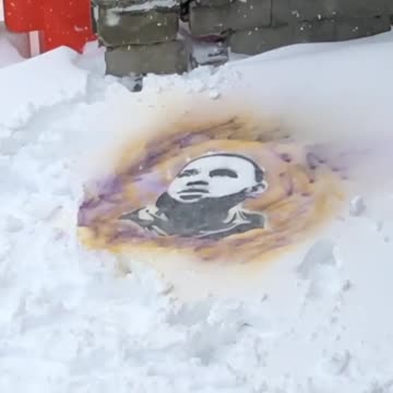 Amazingly realistic painting of LeBron James on the snow
