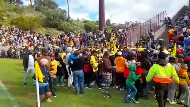 Kaizer Chiefs fans storm the field