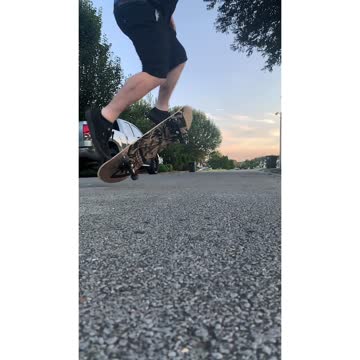 Flatland skateboarding with a old man