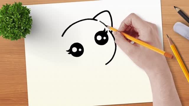 Draw The Face Shape Of A Kitten
