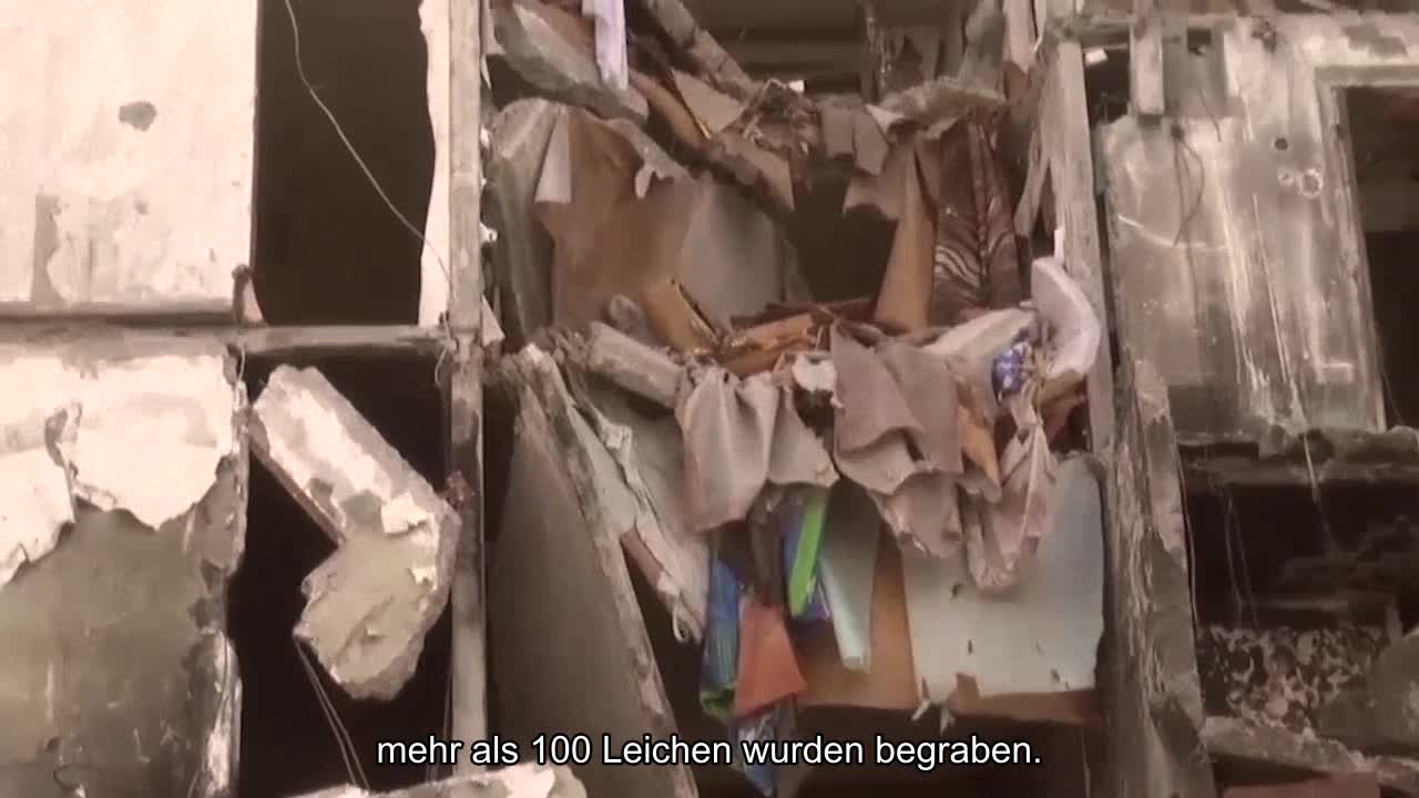 In Mariupol wurde unter den Trümmern in der Kyivska-Straße ein weiteres Massengrab gefunden. Seit