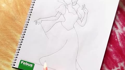 Draw Snow White's Big Dress