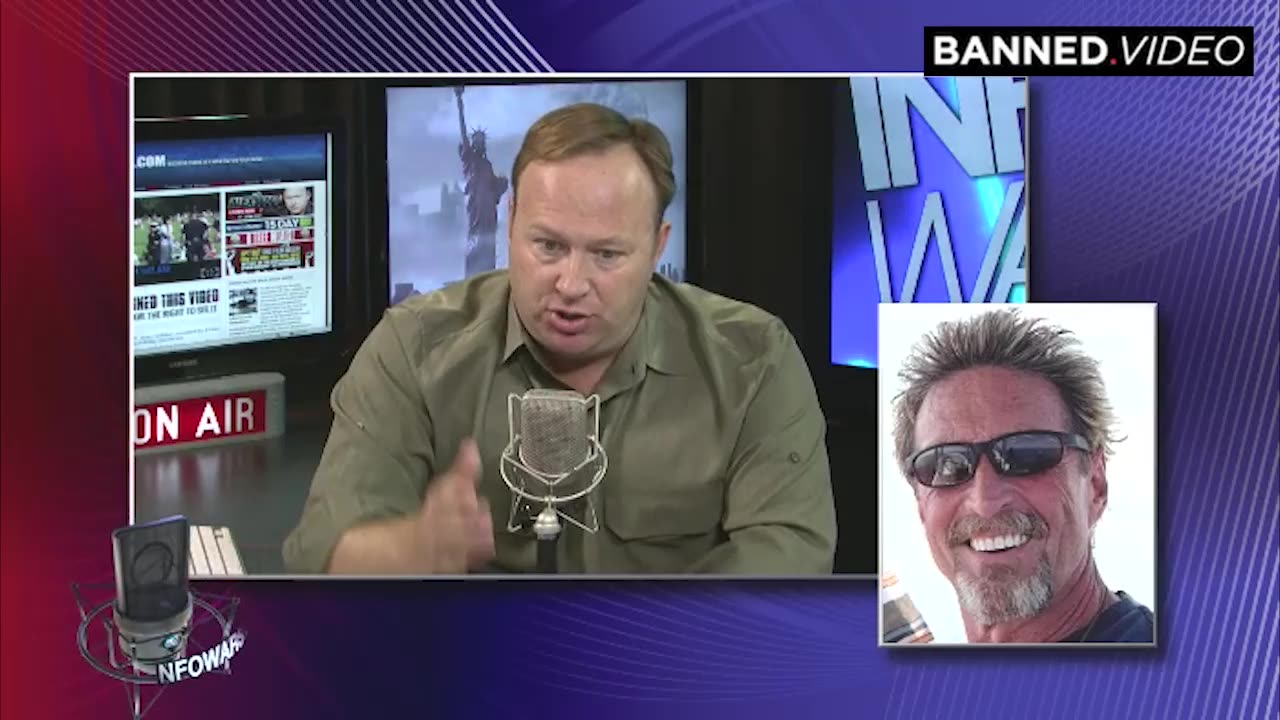 John McAfee's 1st interview With Alex Jones!