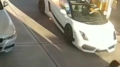 Caught fire on a Lamborghini 😱