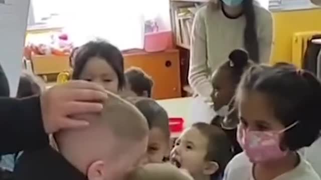Cheerful kids in the shelter