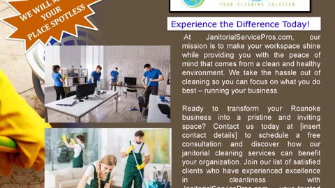 Experience Excellence in Cleanliness with Janitorial Cleaning Services in Roanoke