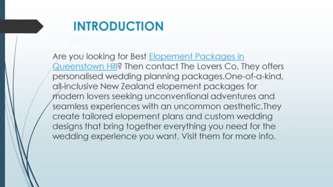 Elopement Packages in Queenstown Hill