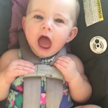 Baby girl is excited to see her daddy