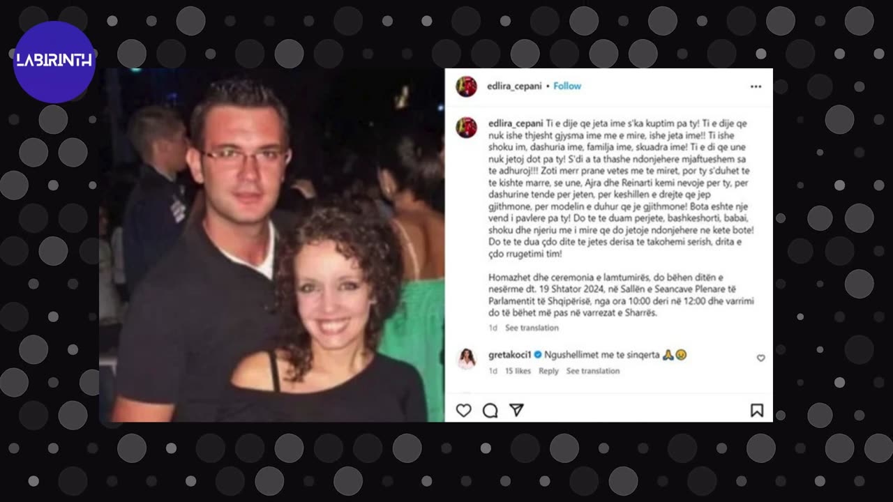 Dedikimi i Gerti Bogdanit për Edlira Çepanin pak muaj para se të ikte