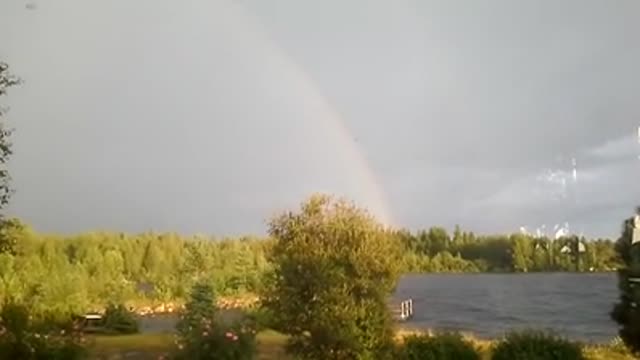 When rainbow and lightning collide