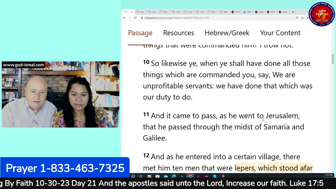 Oct30, 2023 Living By Faith Day21 Faith to Work as a servant! -Luke17:5