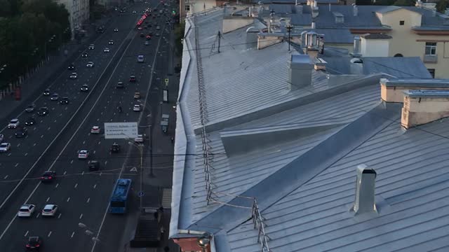 Beautiful view from the roof in Moscow