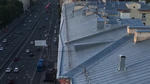 Beautiful view from the roof in Moscow