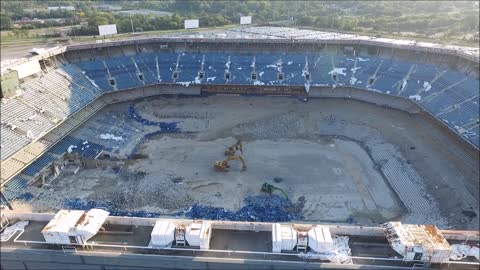 Pontiac Silverdome Demolition Fail Drone Footage