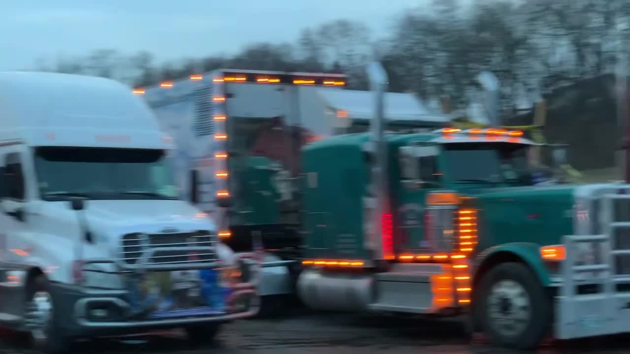 The Peoples Convoy at Twilight