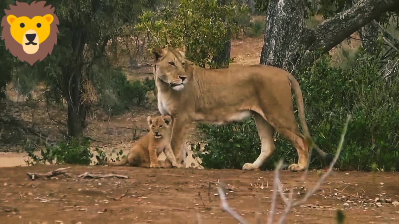 Silent actions of 🦁love of lion with their kids...,