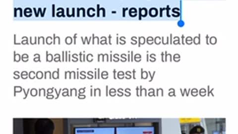 News 01/10/2022 North Korea fires ‘unidentified projectile’ in new launch - reports.