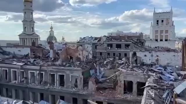 Centrum Charkova po ruské ofenzivě