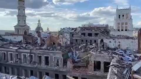 Centrum Charkova po ruské ofenzivě