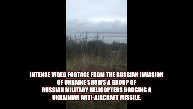 Russian War In Ukraine - Russian MI-8 Helicopter Dodges Ukrainian Anti-Air Missile Near Kyiv