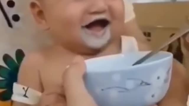 Laughing cute baby