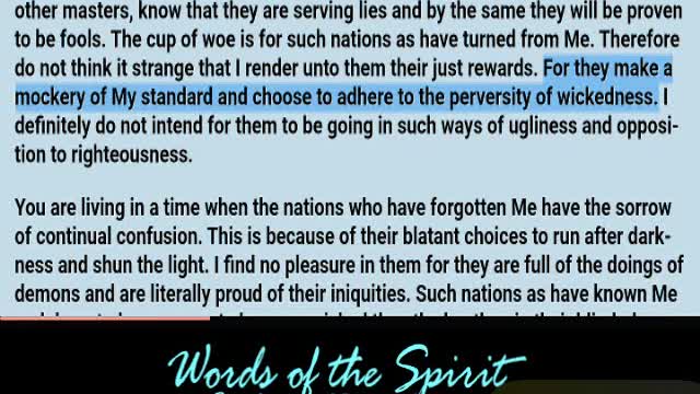 Words of the Spirit. July 27 2022