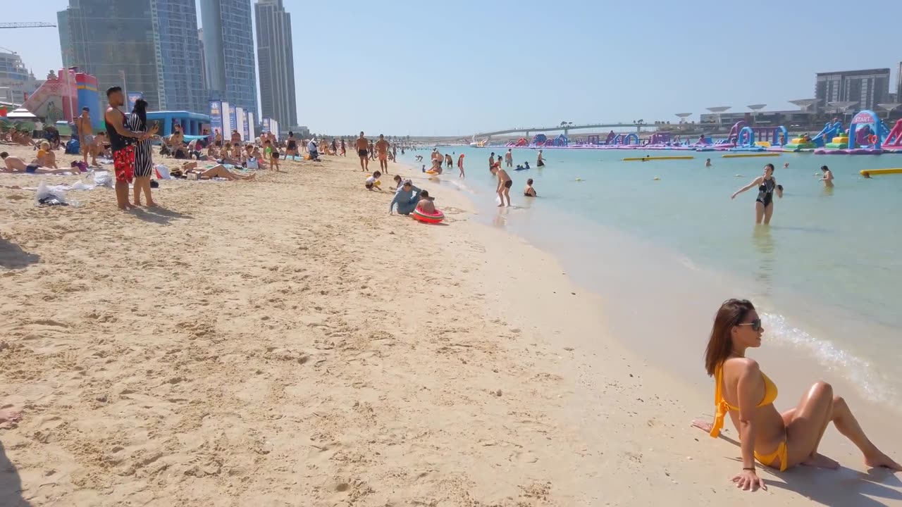 Dubai Beach Walk 4K JBR Beach Dubai Best Beach 2022 Full HD