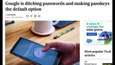 GOOGLE GETTING RID OF PASSWORDS TO FORCE YOU INTO THE MARK OF THE BEAST