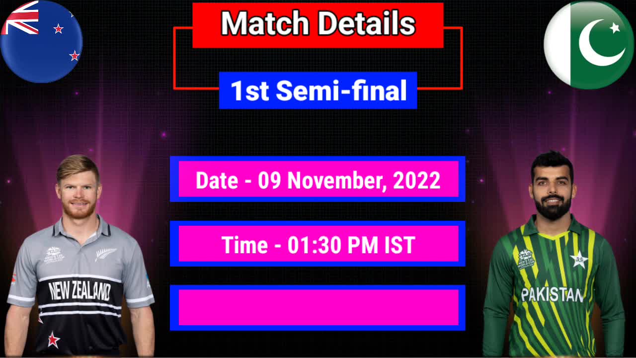 T20 World Cup 2022 New Zealand vs Pakistan Playing 11 NZ vs PAK Playing 11 1st Semi-final