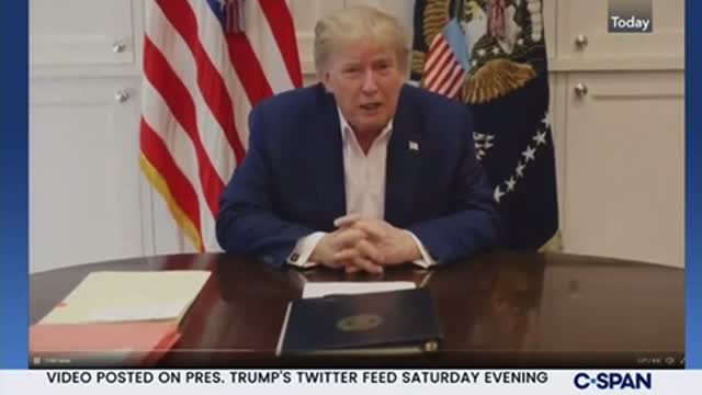 President Donald Trump Speaks from Walter Reed Medical Center While Recovering from Covid