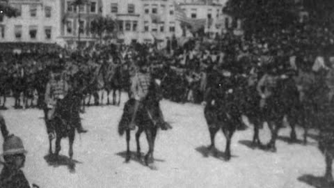 Governor Theodore Roosevelt With Troops (1899 Original Black & White Film)