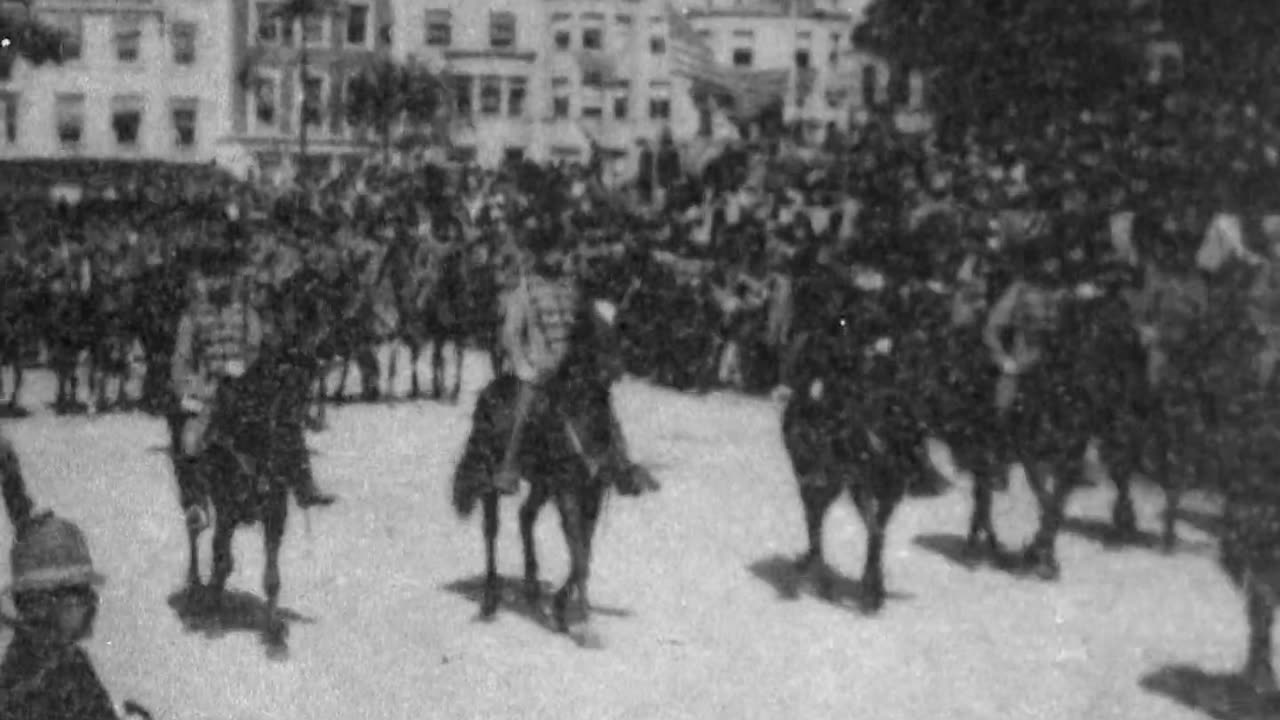 Governor Theodore Roosevelt With Troops (1899 Original Black & White Film)