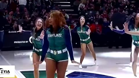 This Utah Jazz Dancer noticed the routine was changed and was caught off guard with a surprise