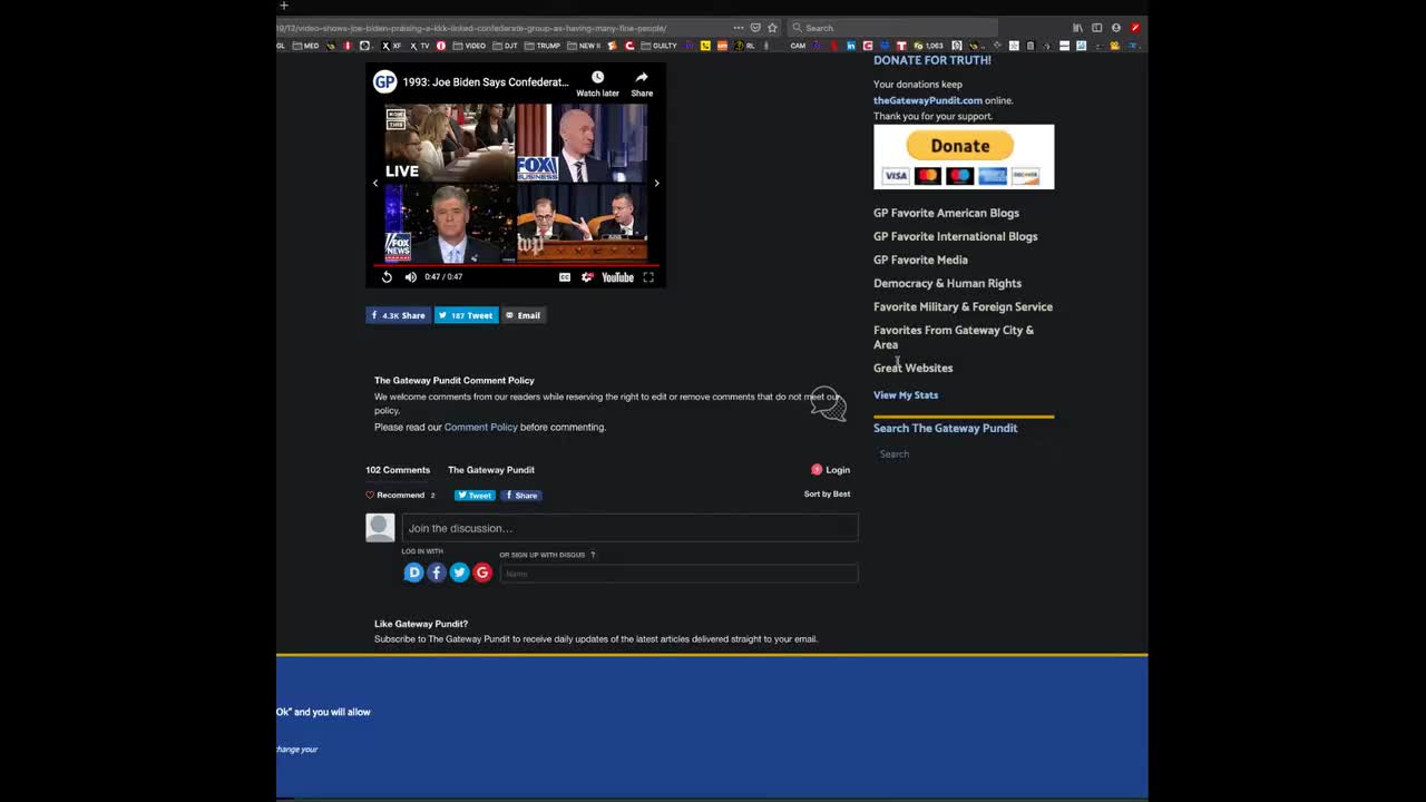 Joe Biden praising the KKK as being made up very fine people.