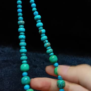 Natural turquoise roundle beads handmade choker Dainty Gemstone Choker necklace02