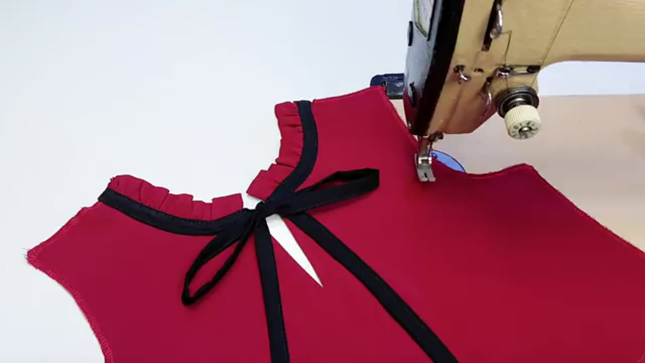 Amazing Sewing Hacks_ Frill Collar Neck Design for Kurti Cut _ Sewing_ Latest Dori loop Neck Design