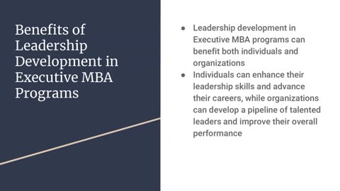 Leadership Development in Executive MBA Programs