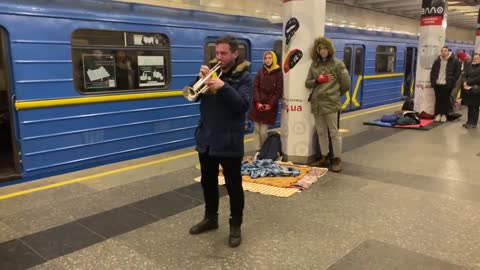 Trumpet Player Ukrainian Anthem