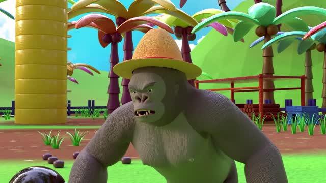 URI & OTIS CATCHING WILD GORILLA | Animals Cartoon for Kids | Pretend Play with Wild Animals